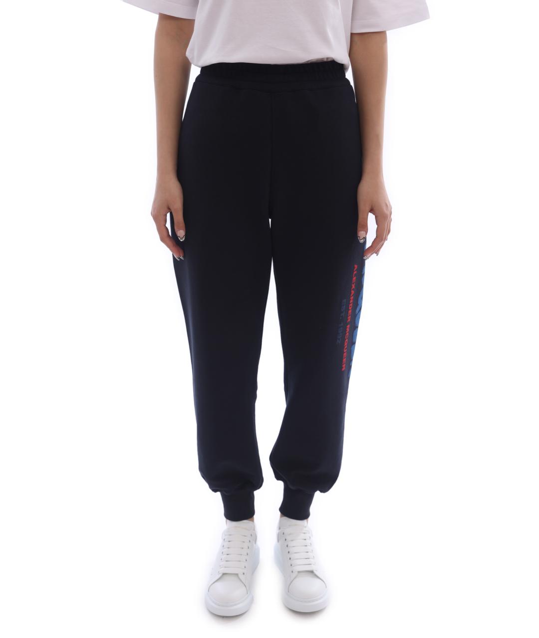 ALEXANDER MCQUEEN Синие хлопковые спортивные брюки и шорты, фото 1