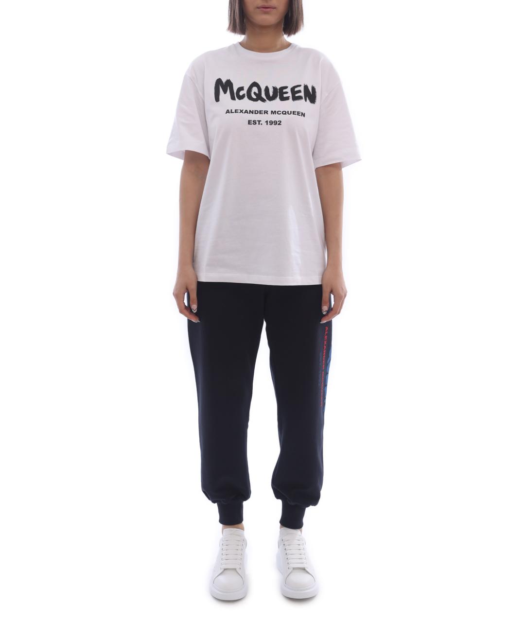 ALEXANDER MCQUEEN Синие хлопковые спортивные брюки и шорты, фото 2