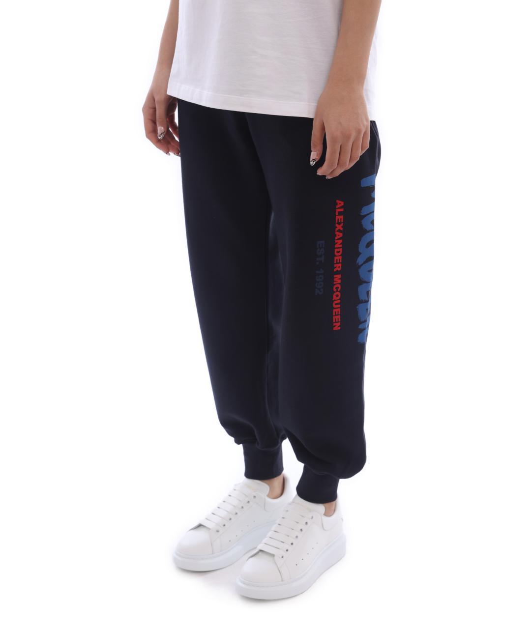 ALEXANDER MCQUEEN Синие хлопковые спортивные брюки и шорты, фото 4