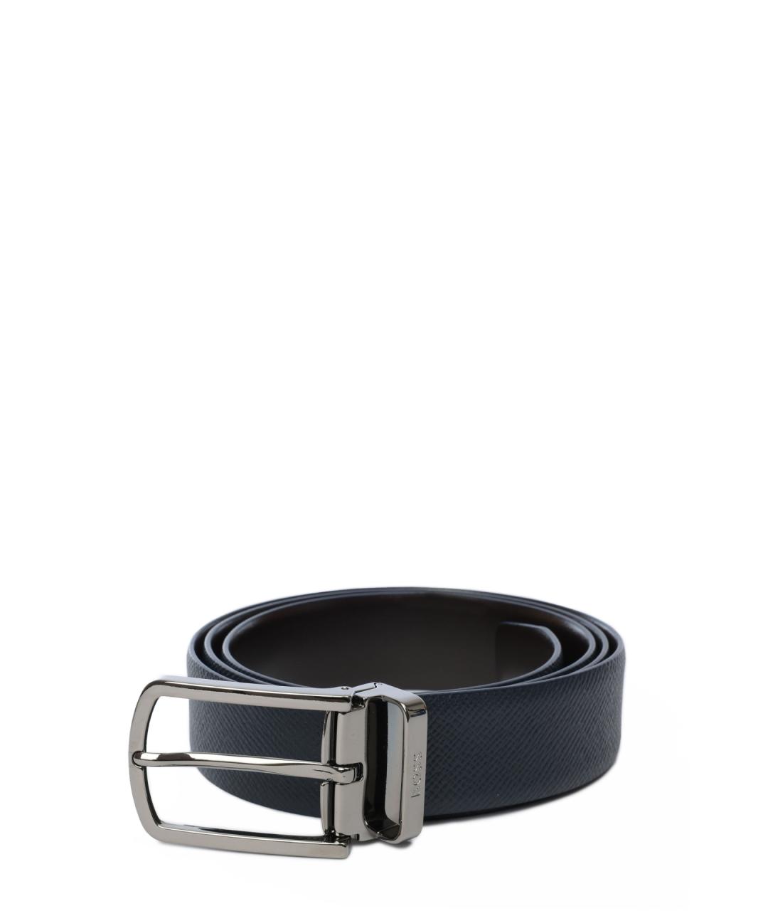 HUGO BOSS Синий кожаный ремень, фото 1