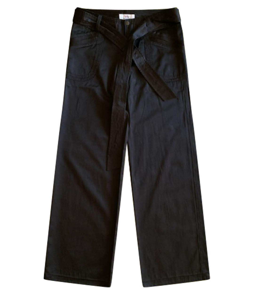 ARMANI EXCHANGE Черные шелковые брюки широкие, фото 7