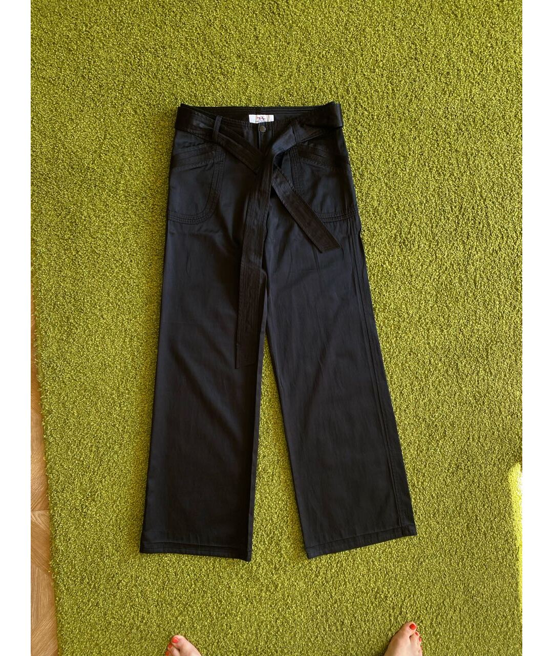 ARMANI EXCHANGE Черные шелковые брюки широкие, фото 6
