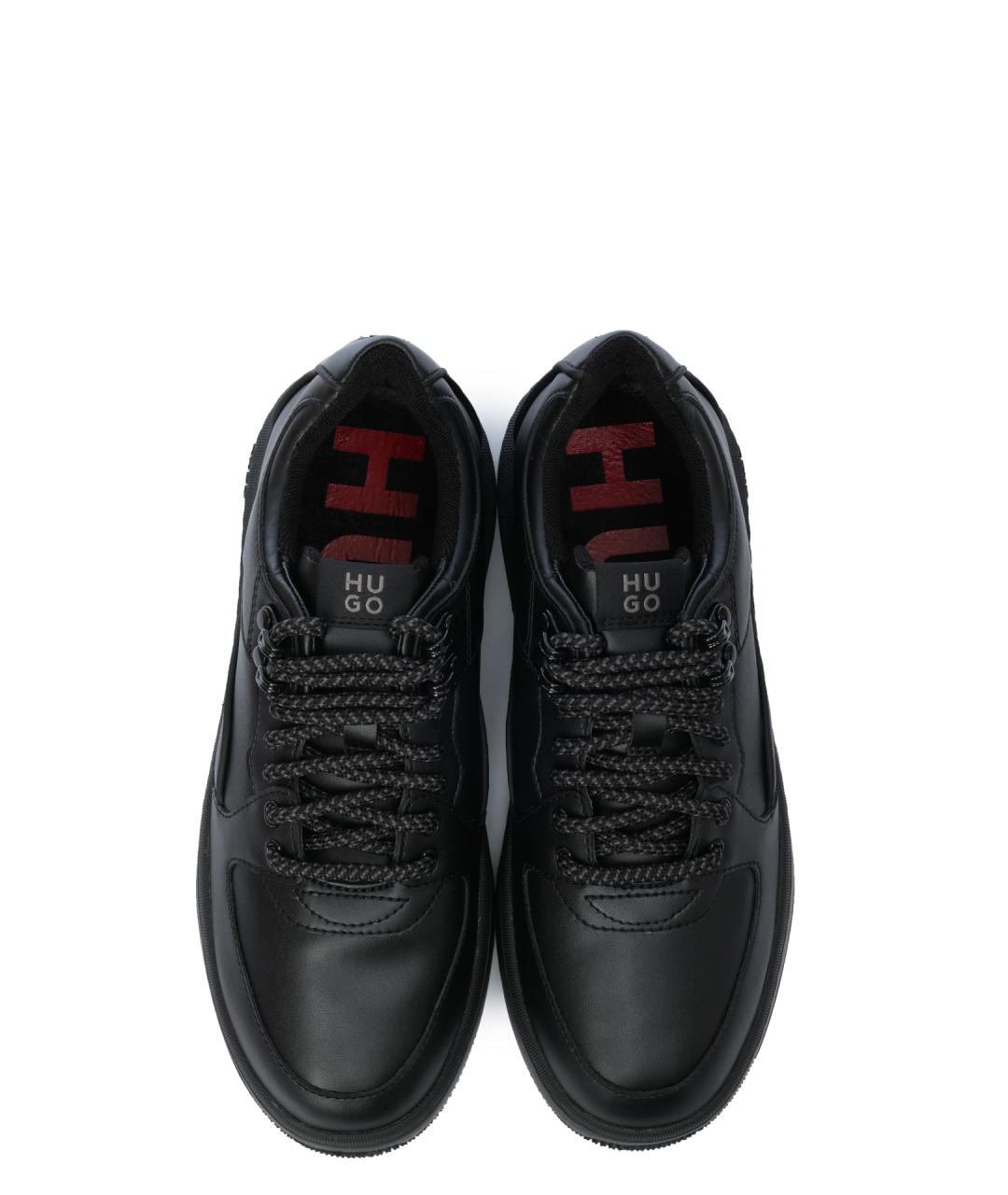 HUGO Черные кожаные кеды, фото 5