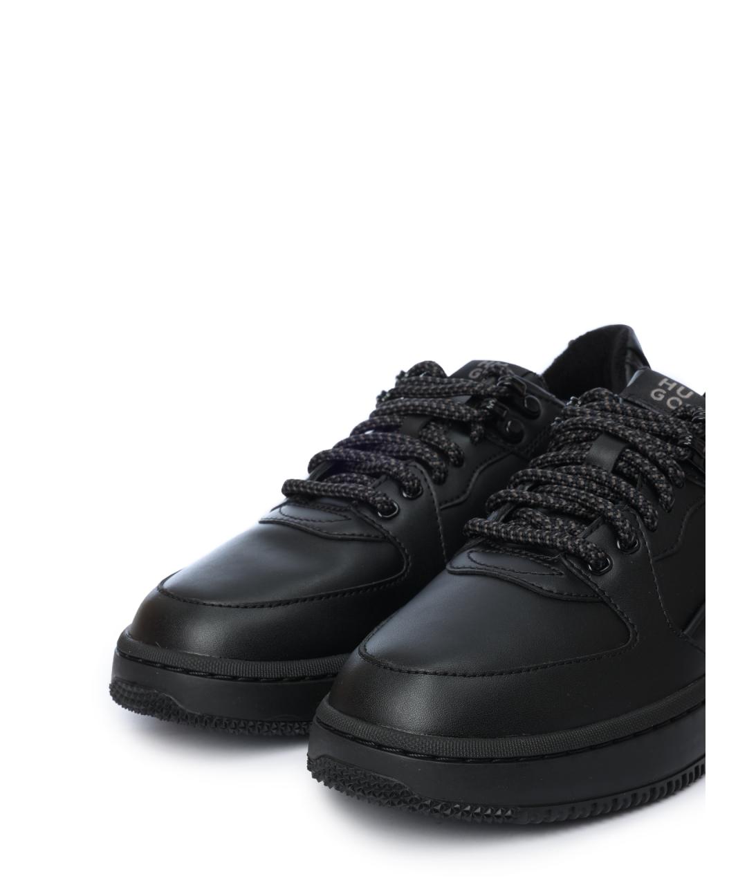 HUGO Черные кожаные кеды, фото 6