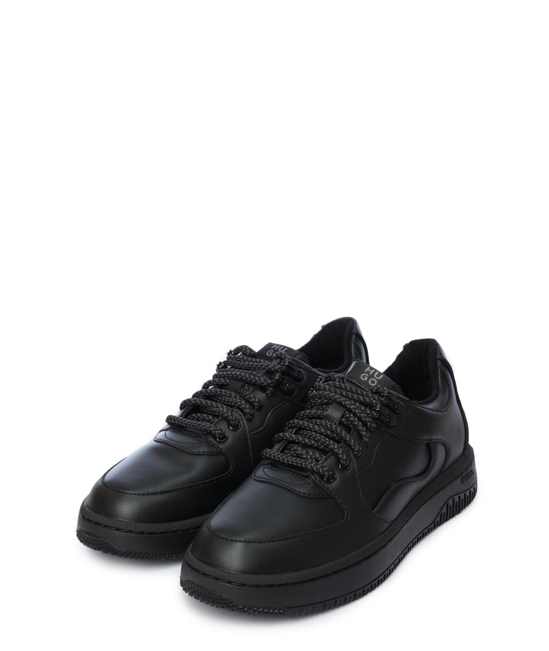 HUGO Черные кожаные кеды, фото 2