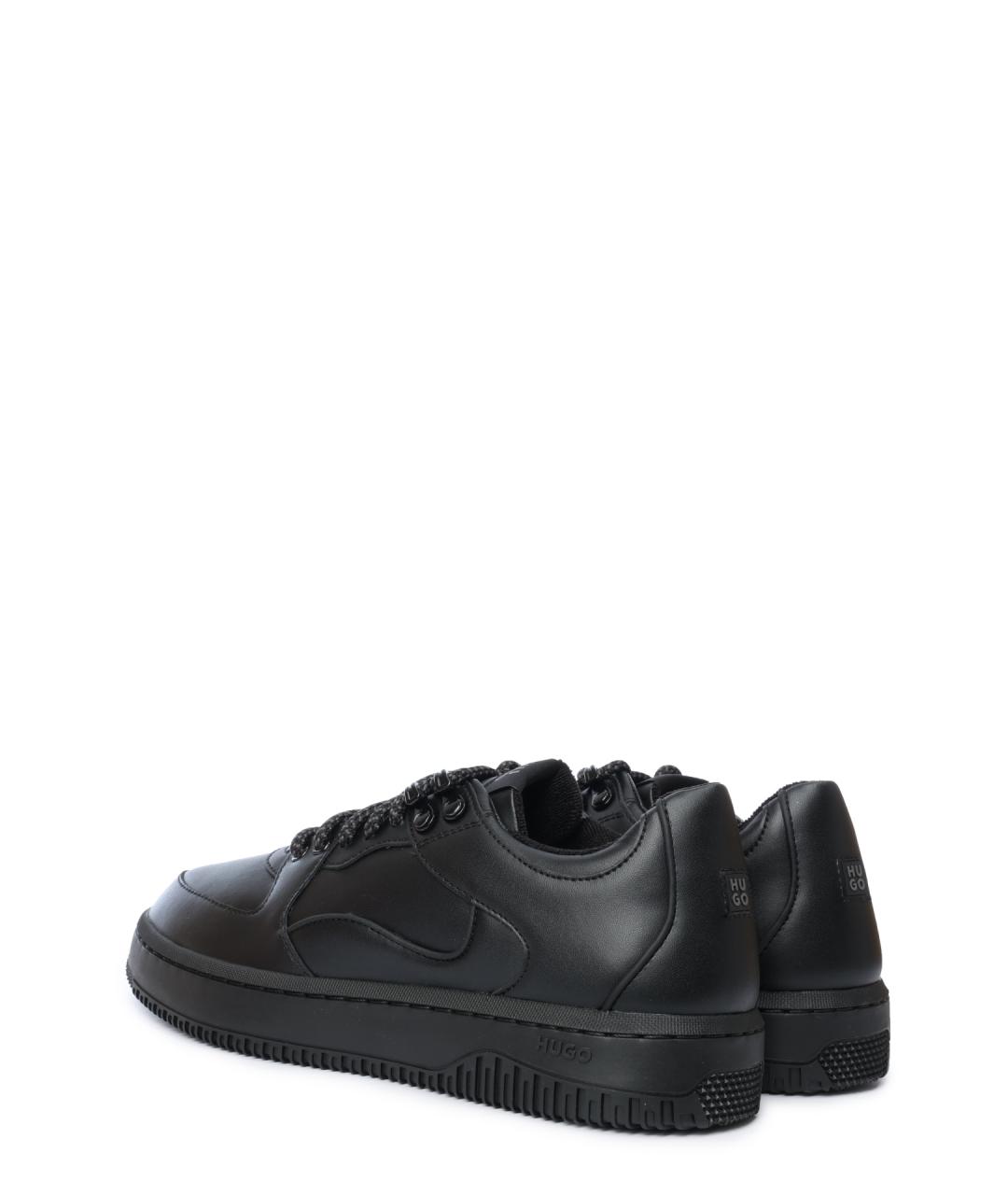 HUGO Черные кожаные кеды, фото 3