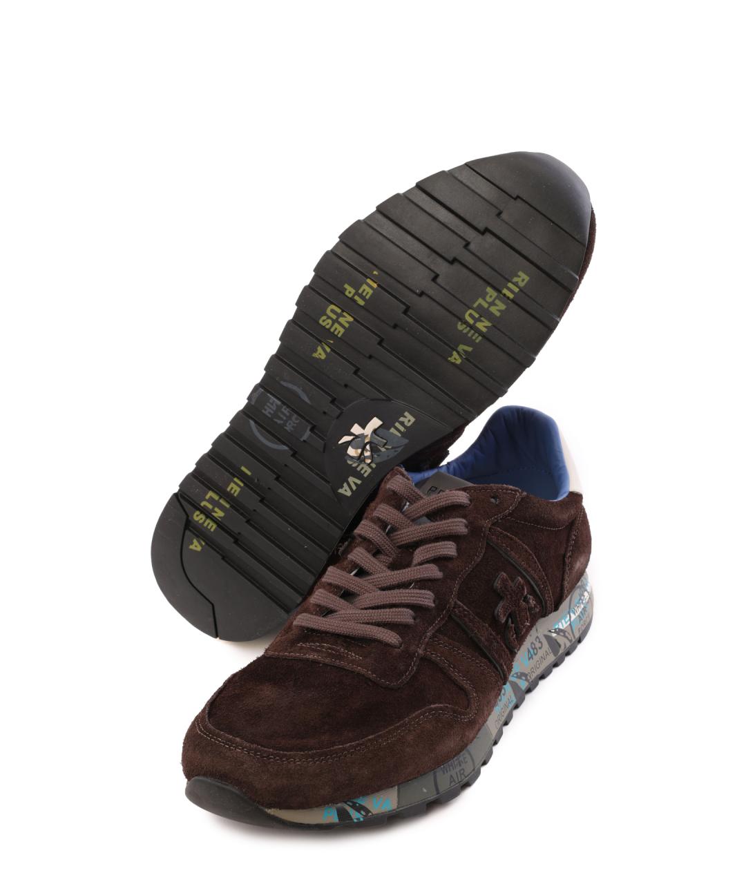 PREMIATA Коричневые замшевые низкие кроссовки / кеды, фото 5