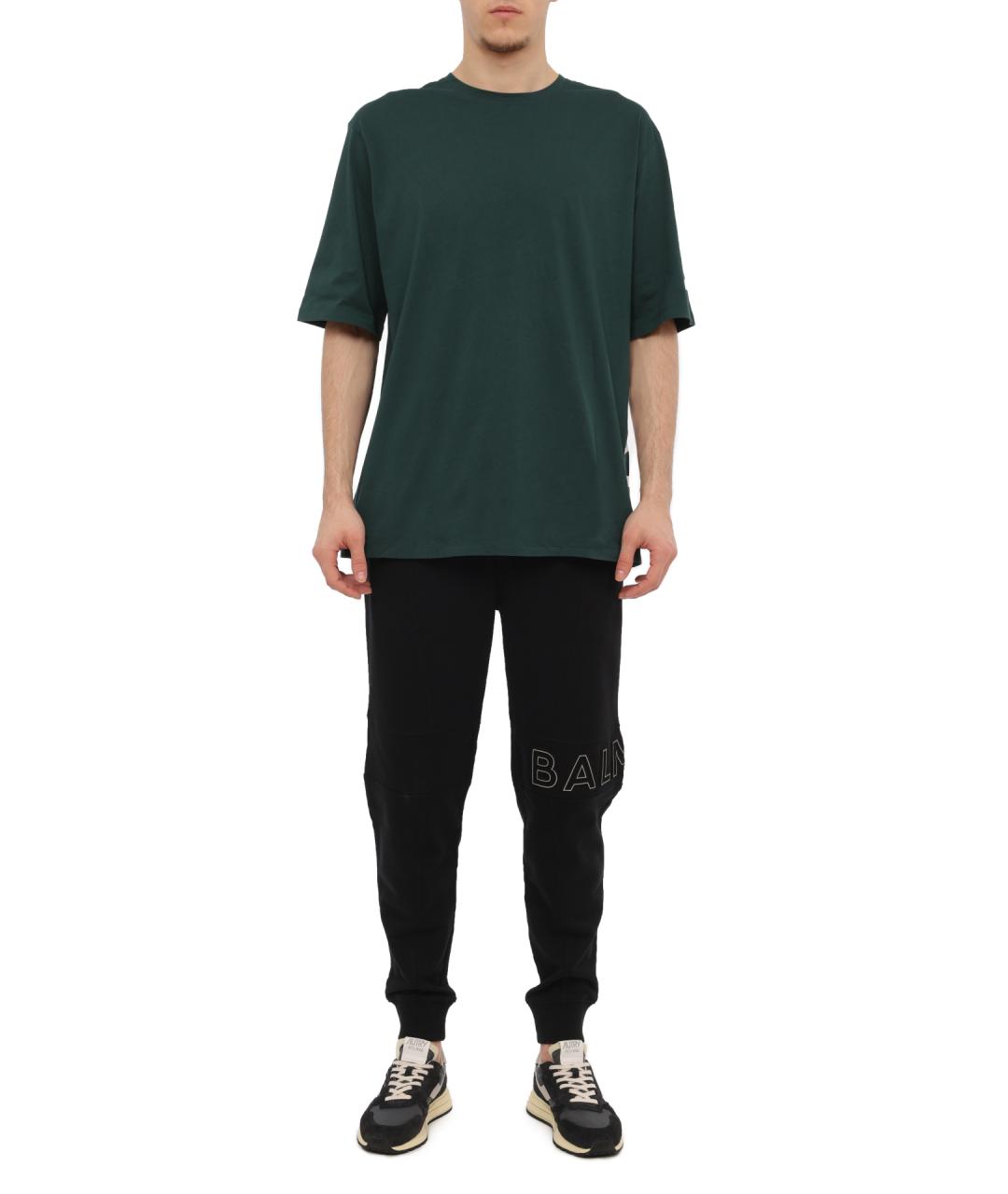 BALMAIN Зеленая хлопковая футболка, фото 2