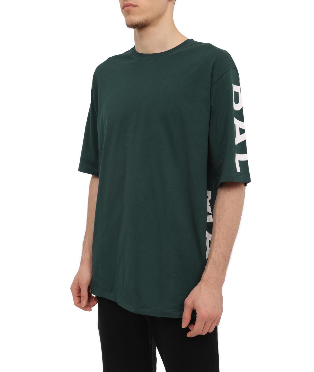 BALMAIN Зеленая хлопковая футболка, фото 3