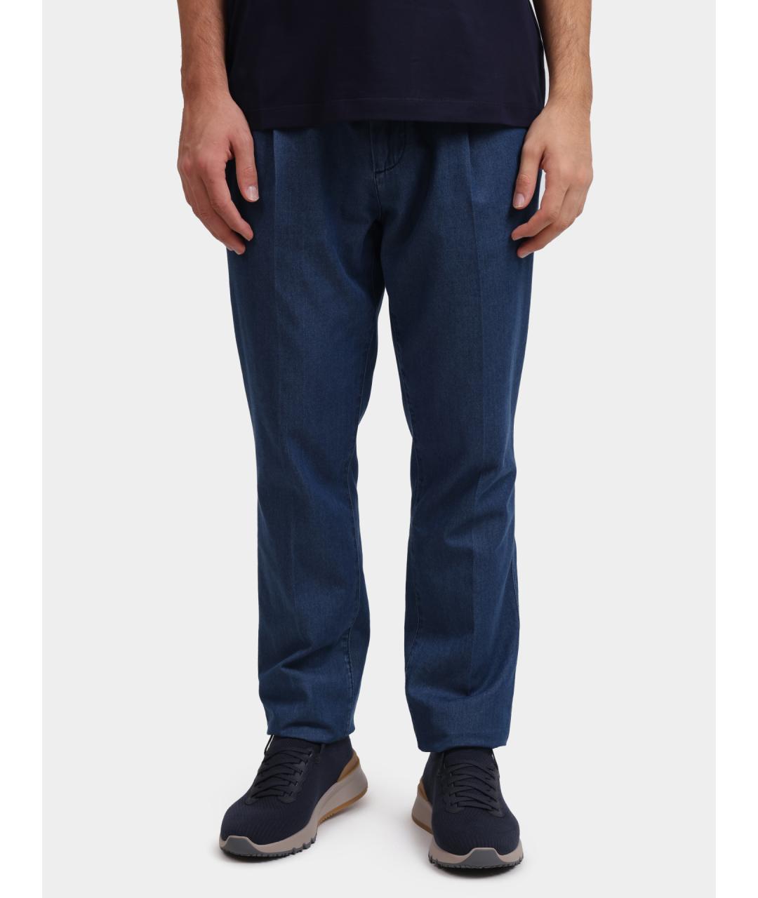 BRUNELLO CUCINELLI Синие хлопковые прямые джинсы, фото 6