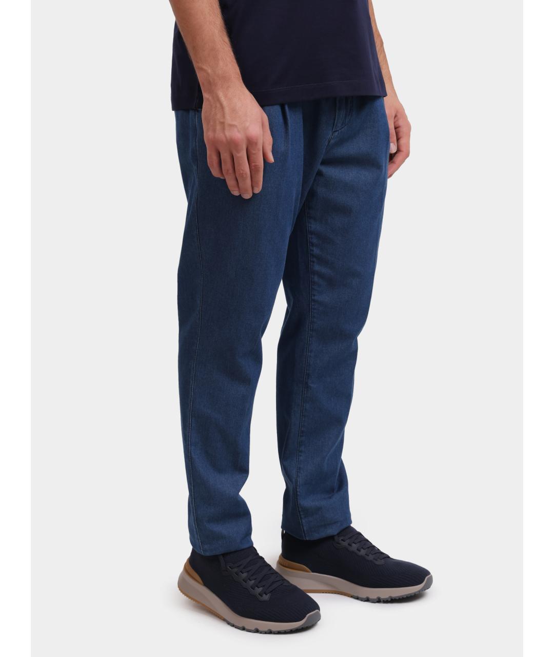 BRUNELLO CUCINELLI Синие хлопковые прямые джинсы, фото 3