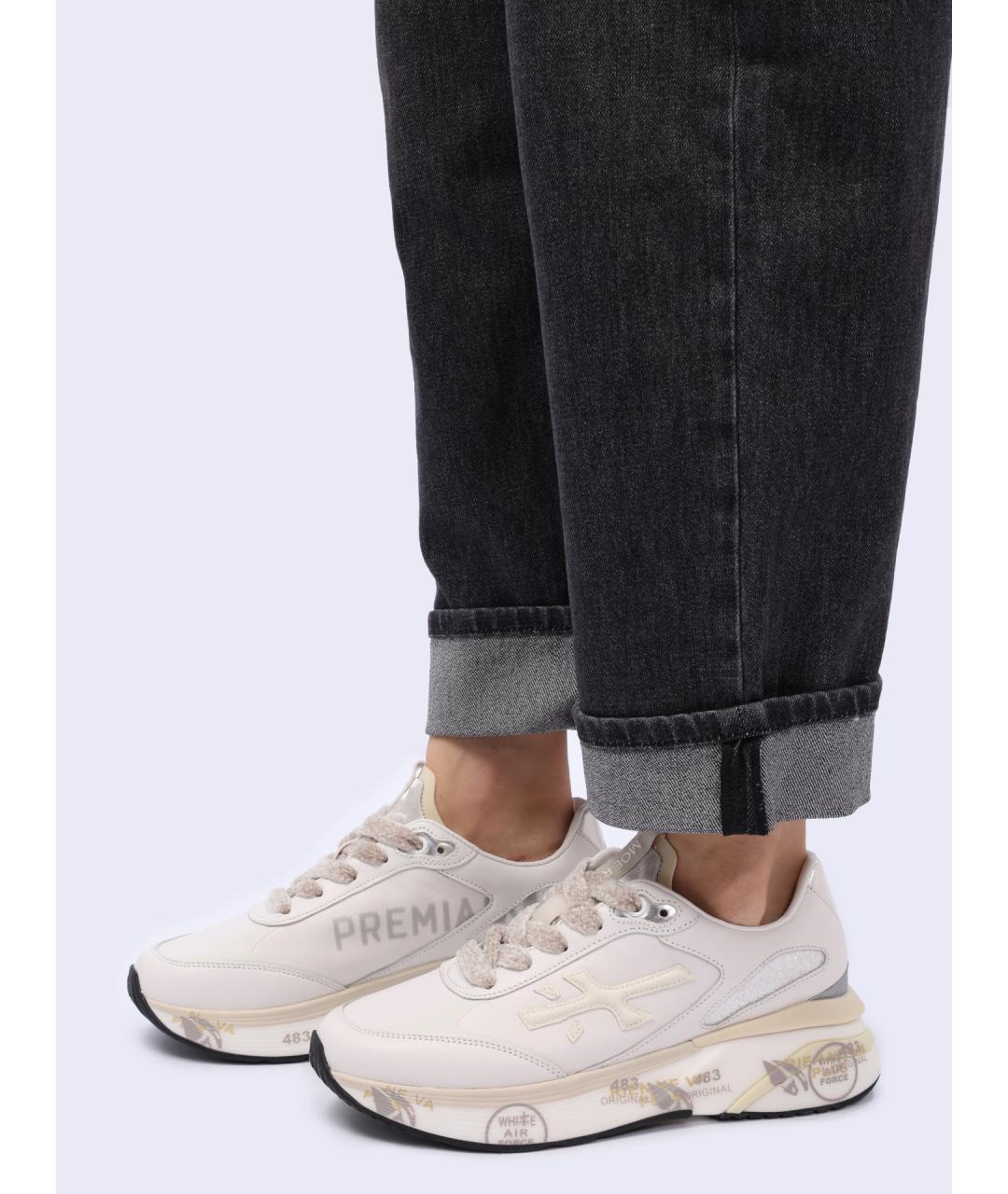 PREMIATA Бежевые кожаные кроссовки, фото 7