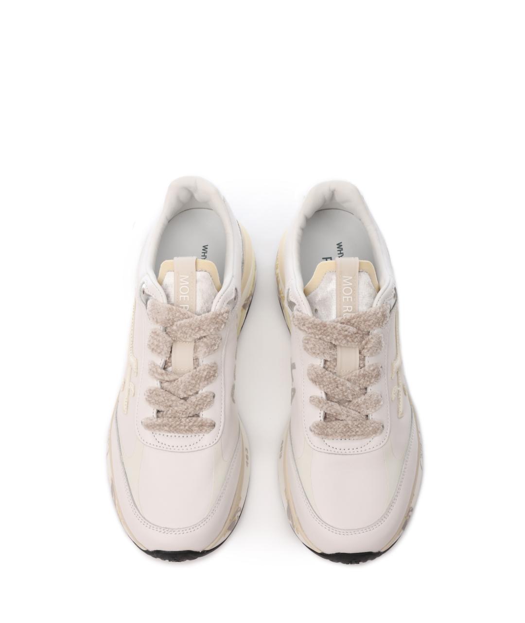 PREMIATA Бежевые кожаные кроссовки, фото 5