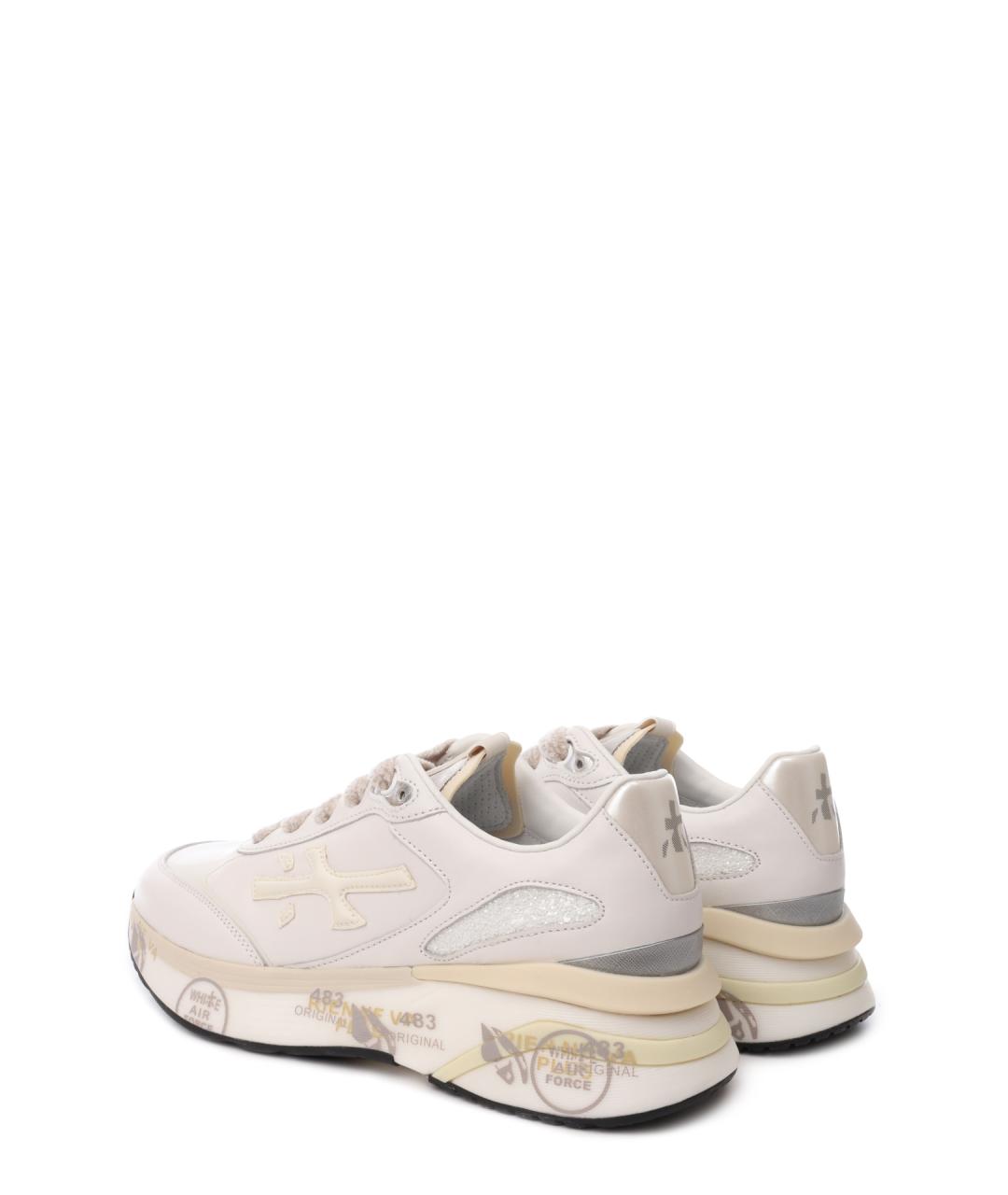 PREMIATA Бежевые кожаные кроссовки, фото 3