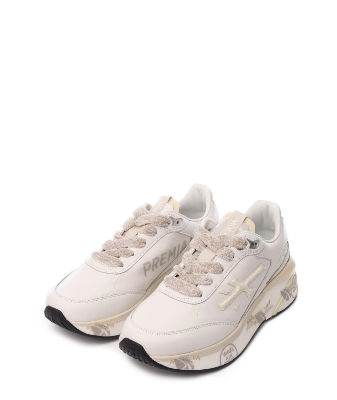 PREMIATA Бежевые кожаные кроссовки, фото 2