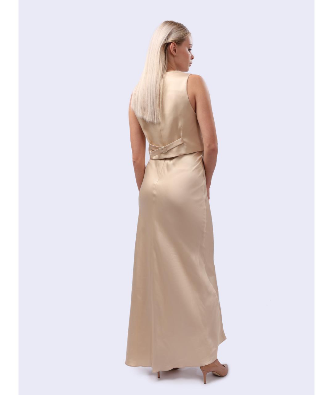 LIU JO Бежевая вискозная юбка макси, фото 4