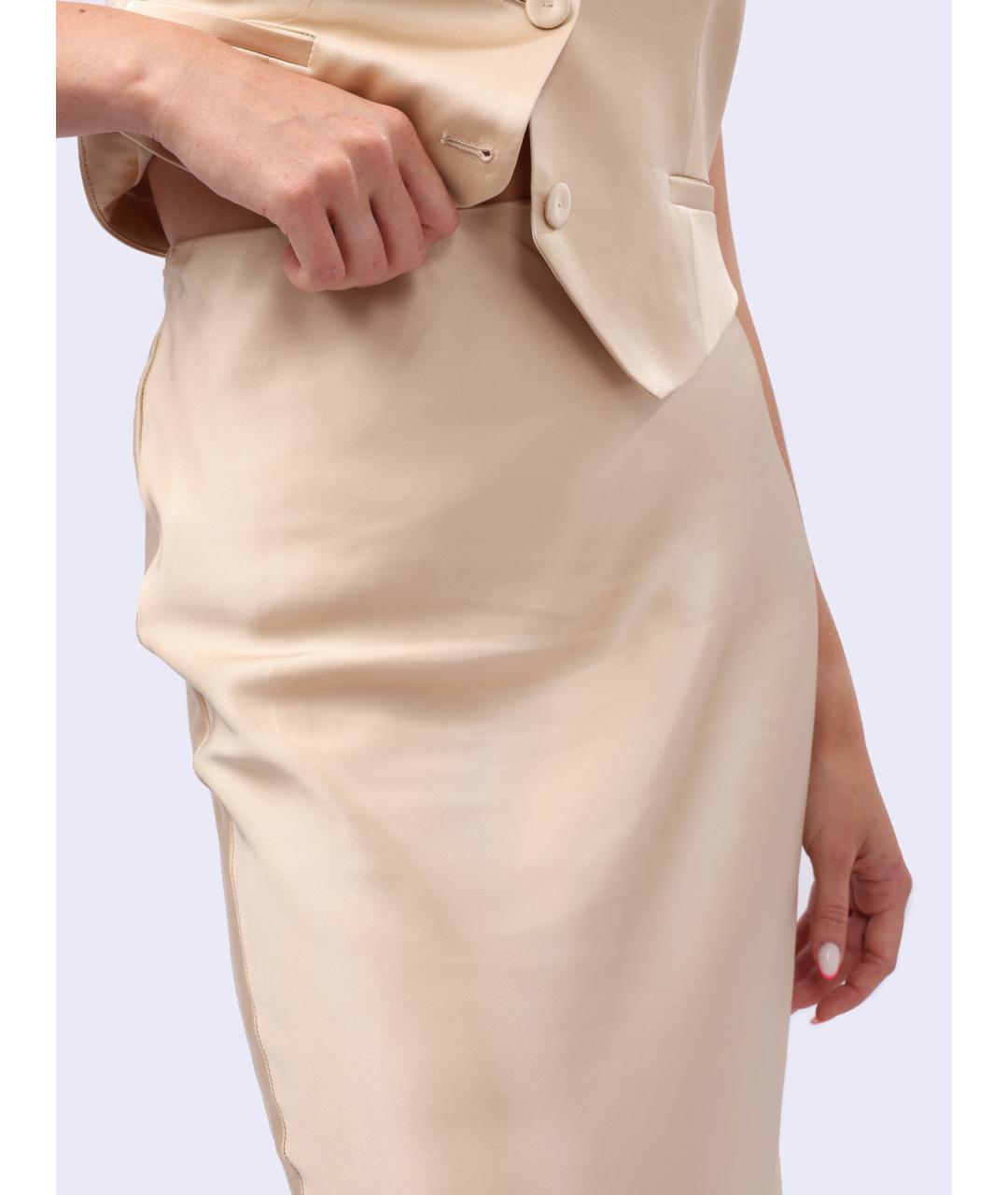 LIU JO Бежевая вискозная юбка макси, фото 5