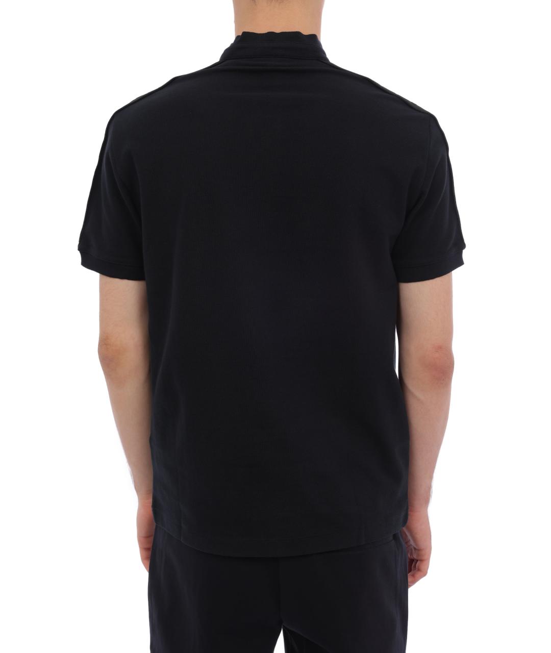 EMPORIO ARMANI Синее хлопковое поло с коротким рукавом, фото 5