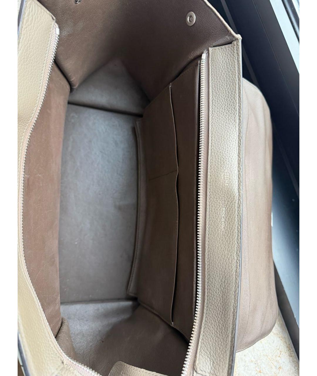 CELINE Бежевая кожаная сумка тоут, фото 4