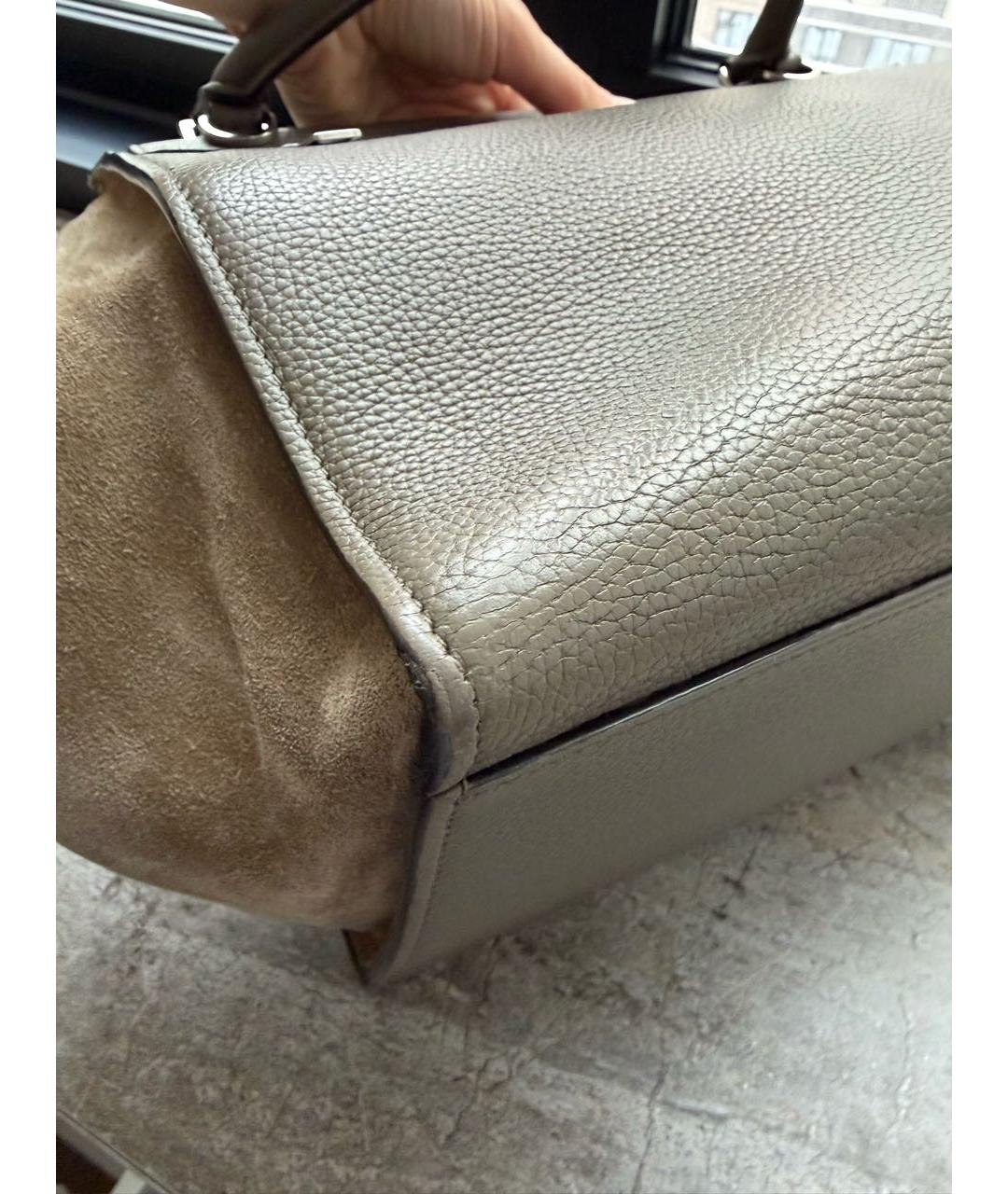 CELINE Бежевая кожаная сумка тоут, фото 6