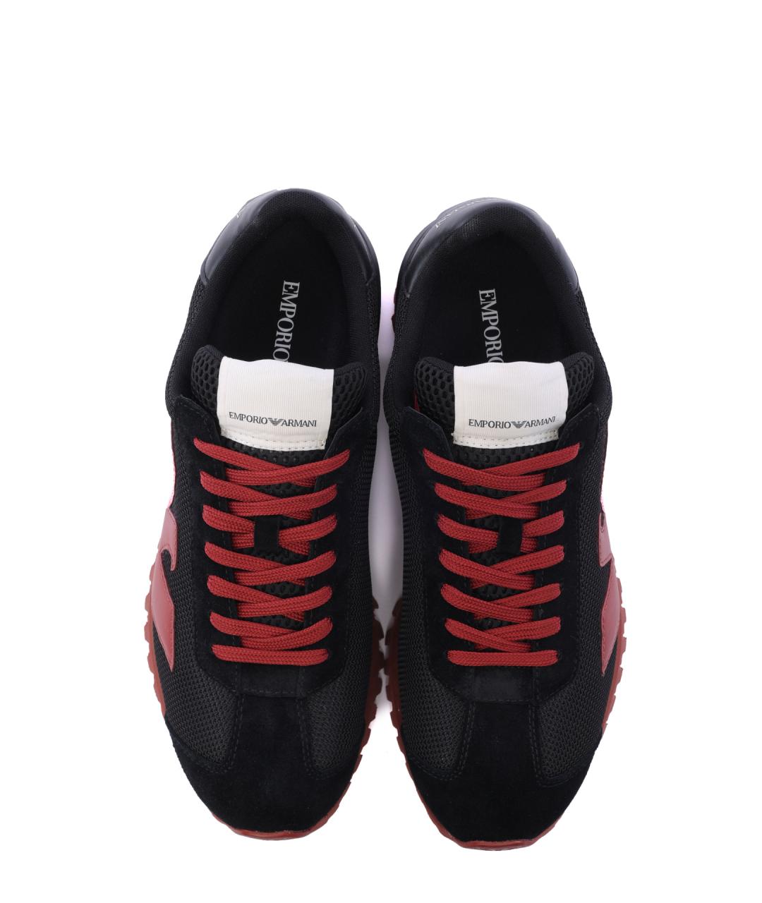 EMPORIO ARMANI Черные низкие кроссовки / кеды, фото 4