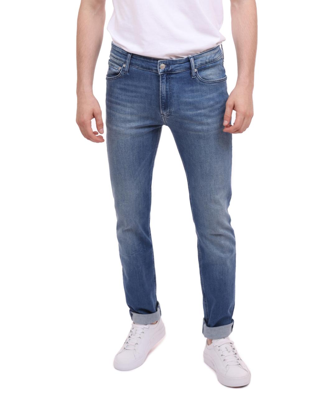 CALVIN KLEIN Синие хлопковые джинсы скинни, фото 1