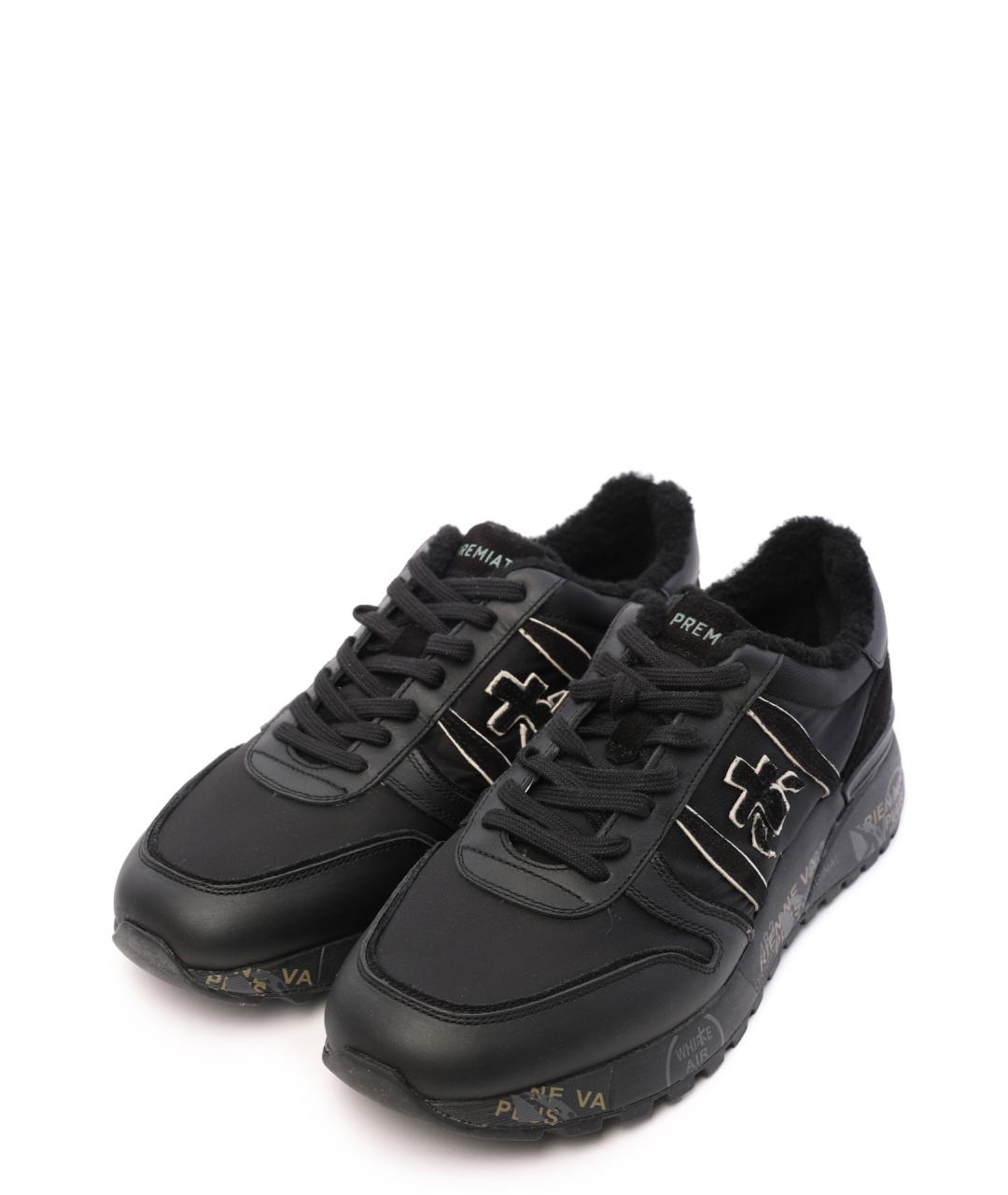 PREMIATA Черные кожаные высокие кроссовки / кеды, фото 2