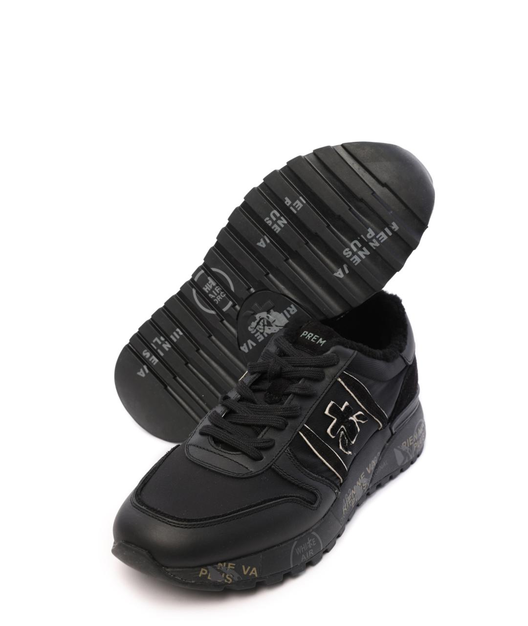 PREMIATA Черные кожаные высокие кроссовки / кеды, фото 4