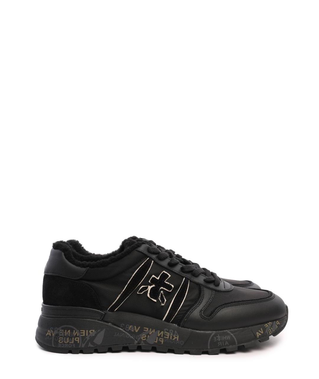 PREMIATA Черные кожаные высокие кроссовки / кеды, фото 1