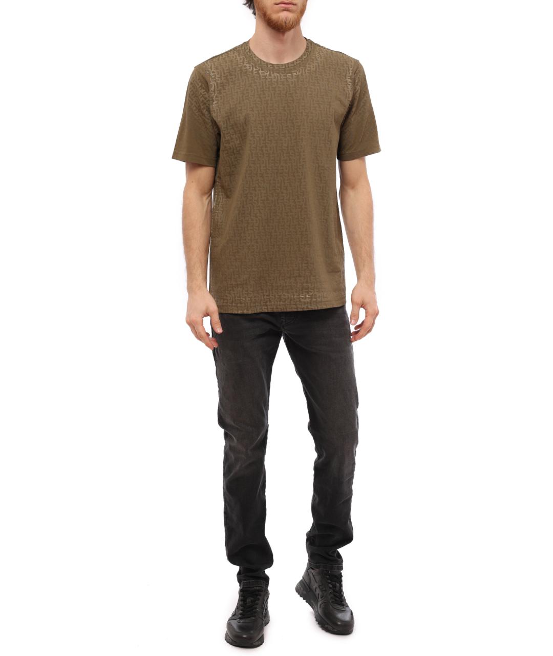 DIESEL Бежевая хлопковая футболка, фото 2