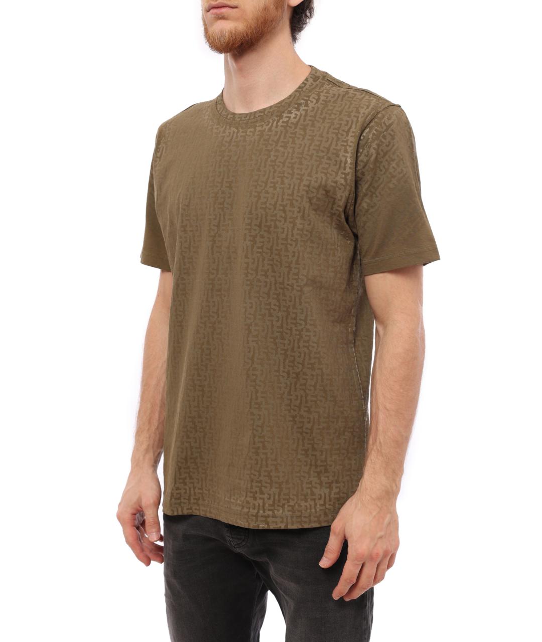 DIESEL Бежевая хлопковая футболка, фото 3