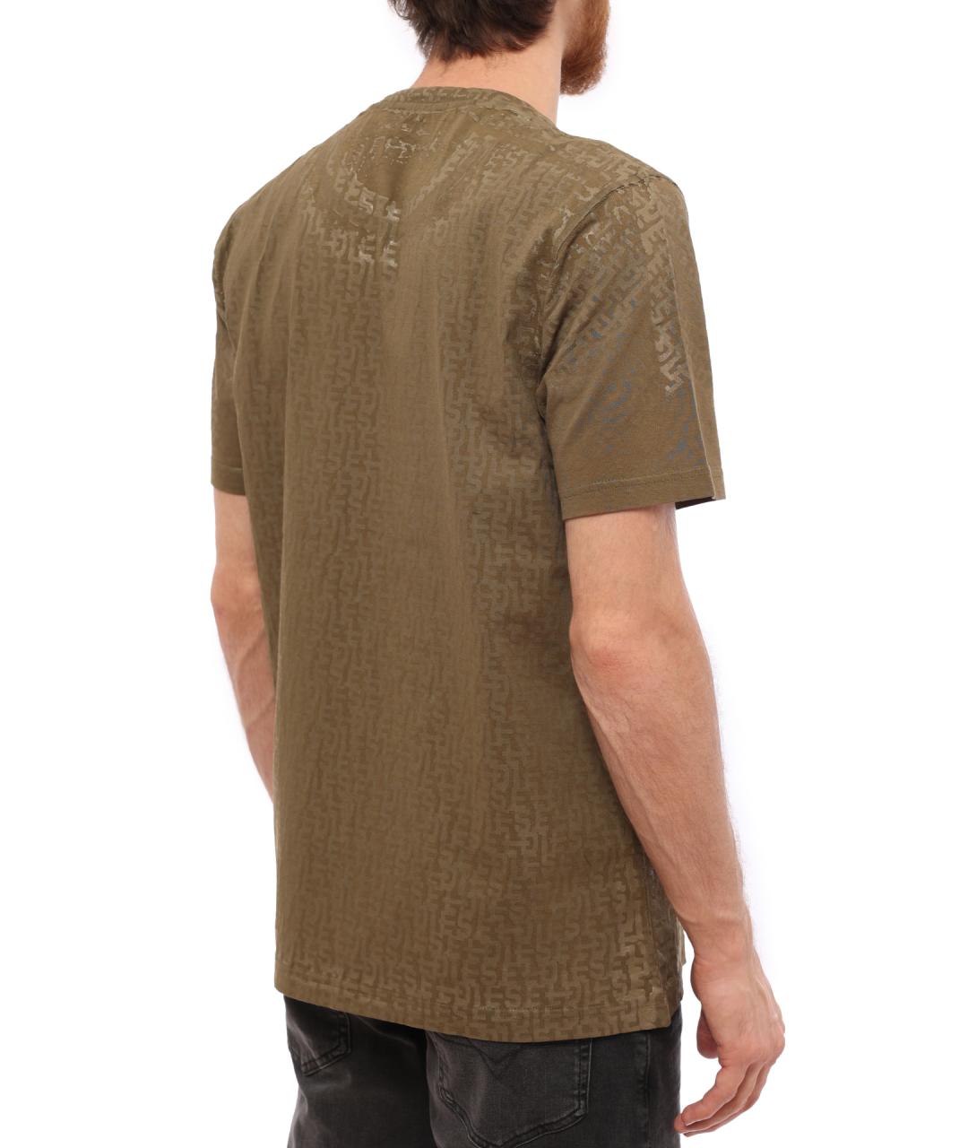 DIESEL Бежевая хлопковая футболка, фото 5
