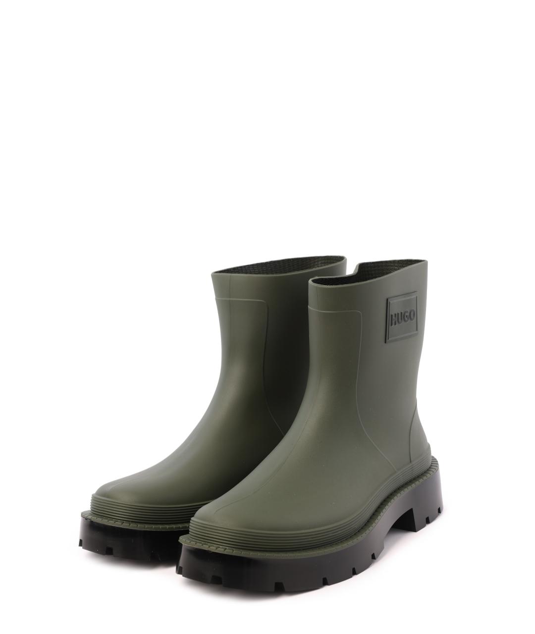 HUGO Зеленые резиновые сапоги, фото 2