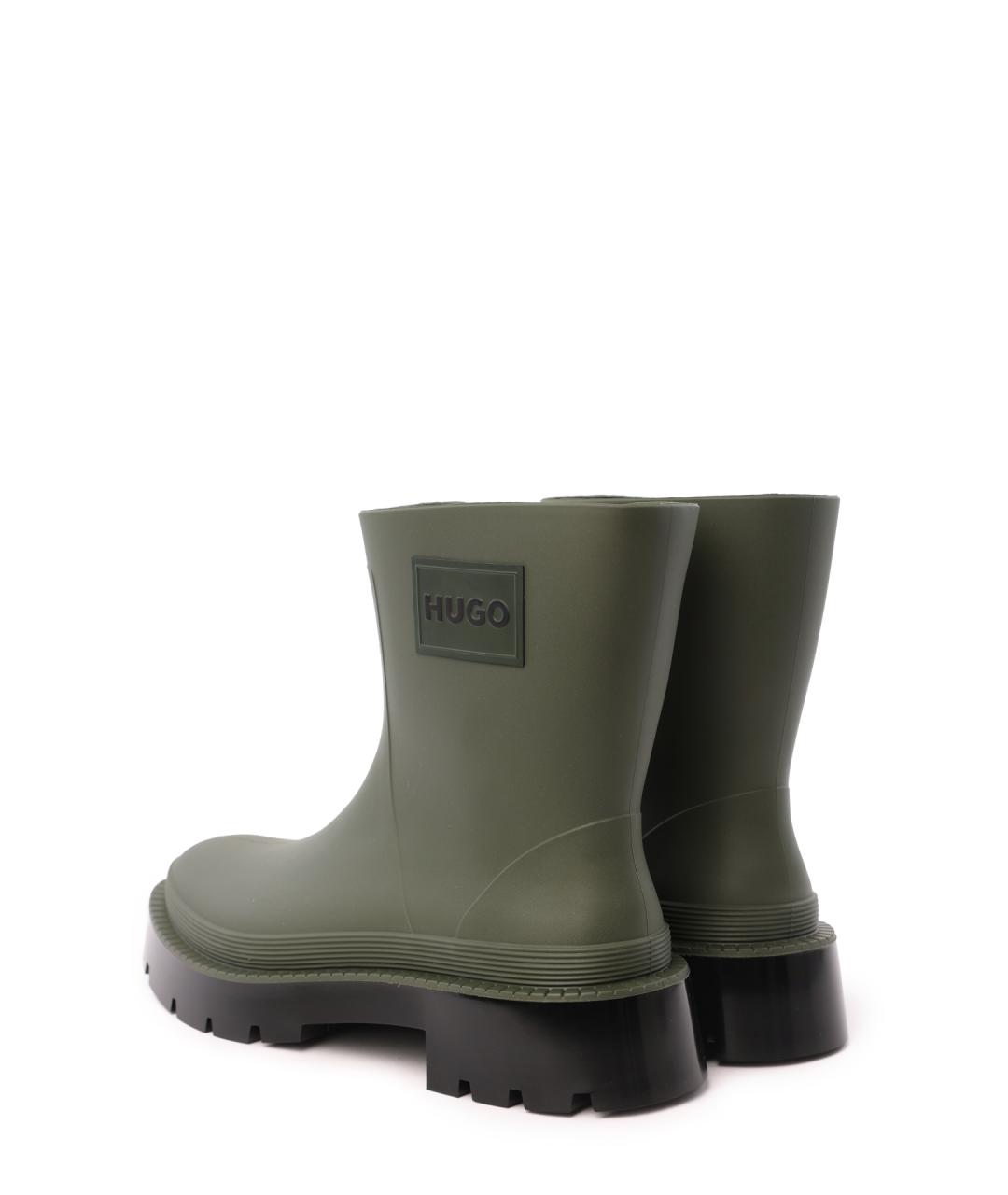HUGO Зеленые резиновые сапоги, фото 3