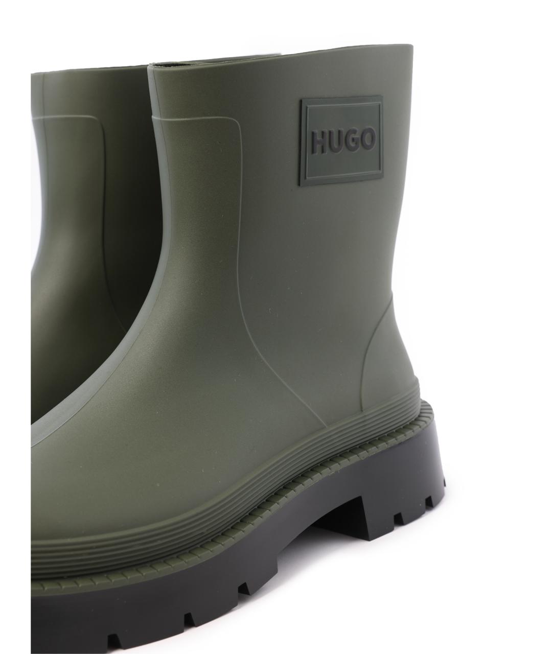 HUGO Зеленые резиновые сапоги, фото 5