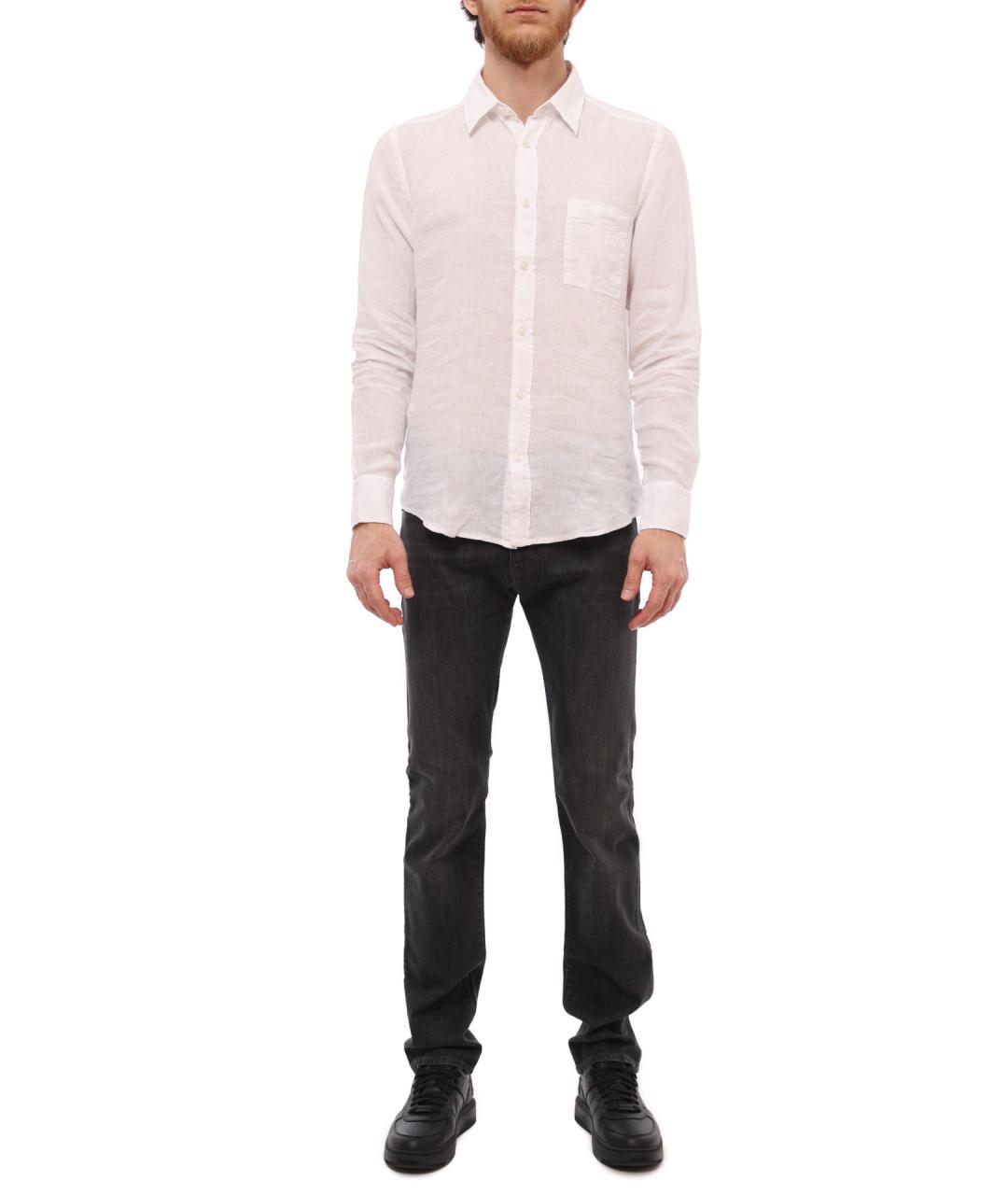 HUGO BOSS Белая льняная кэжуал рубашка, фото 2