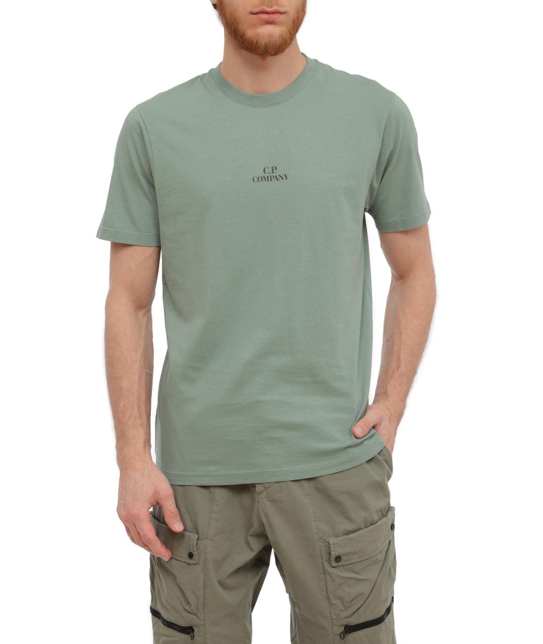 CP COMPANY Зеленая хлопковая футболка, фото 1