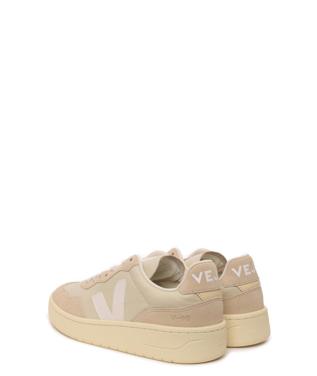 VEJA Бежевые кожаные кеды, фото 3