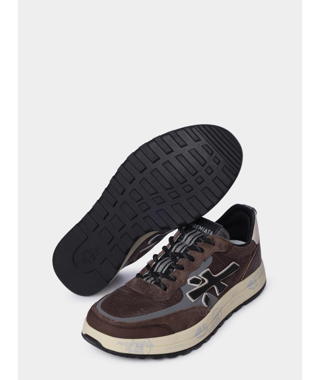 PREMIATA Коричневые замшевые высокие кроссовки / кеды, фото 4