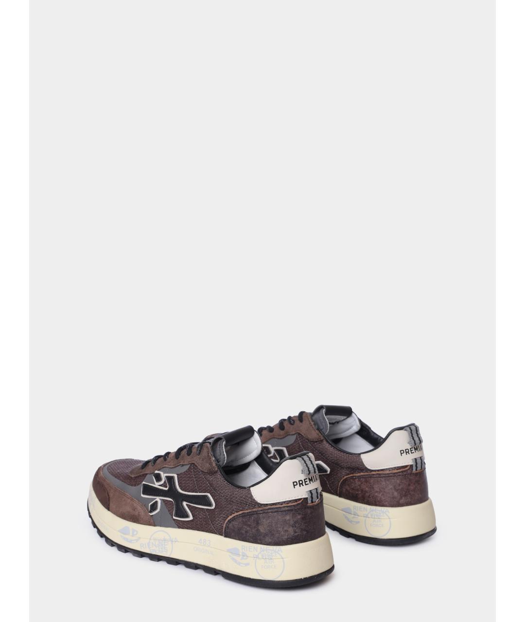 PREMIATA Коричневые замшевые высокие кроссовки / кеды, фото 5