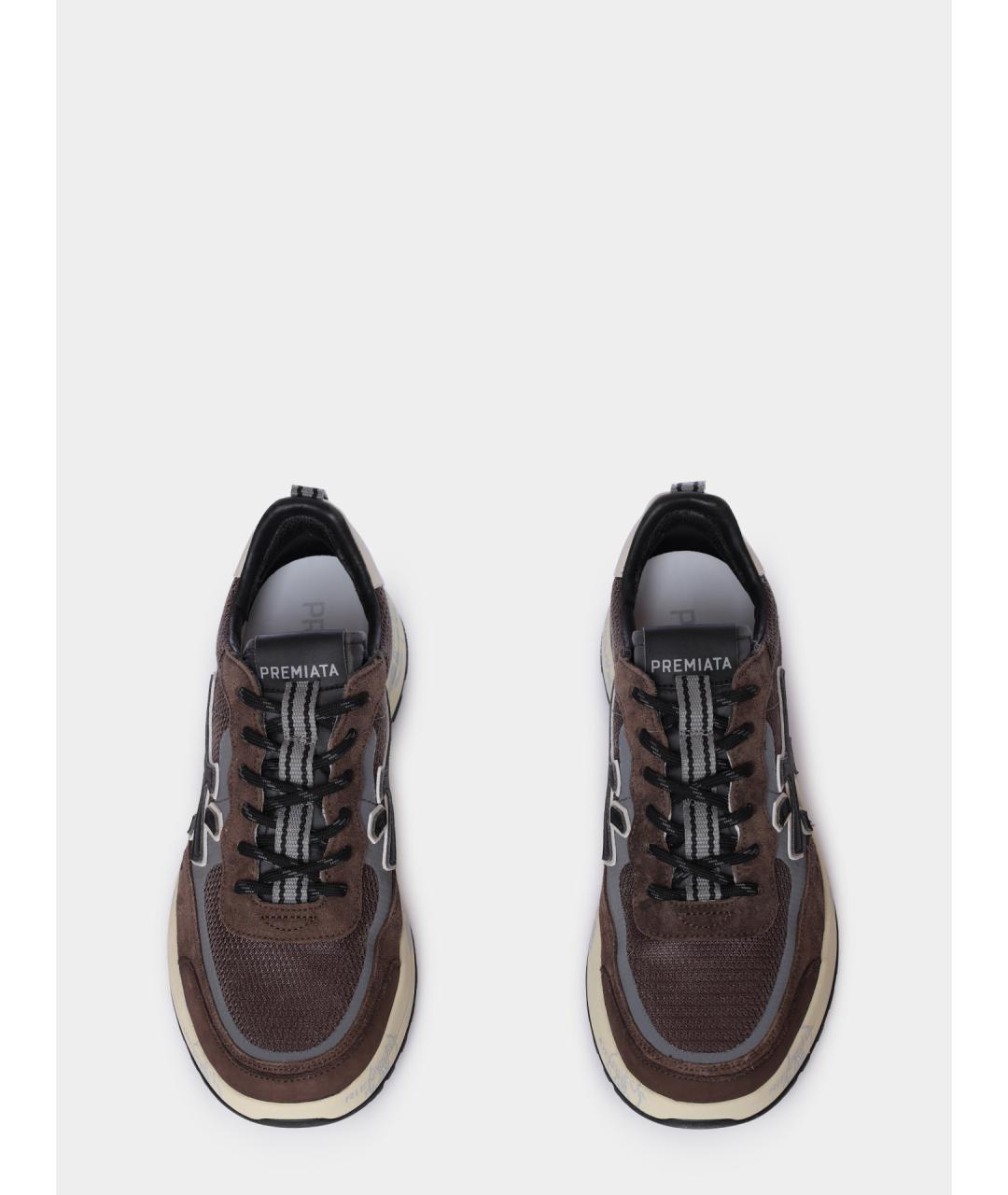 PREMIATA Коричневые замшевые высокие кроссовки / кеды, фото 3