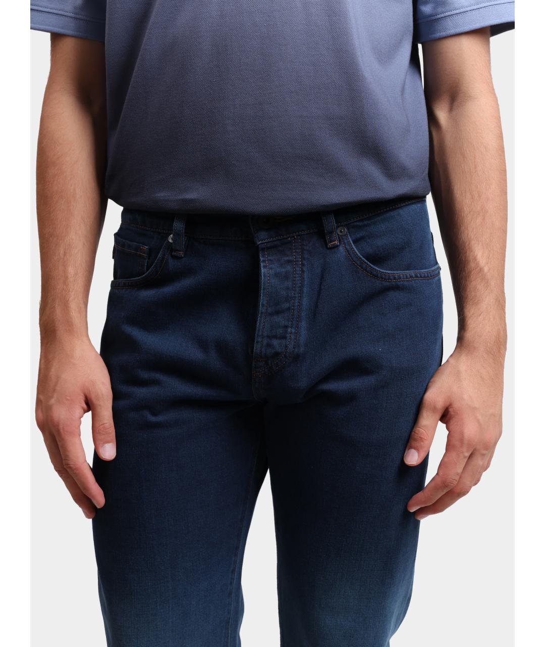 HUGO BOSS Синие хлопковые прямые джинсы, фото 4