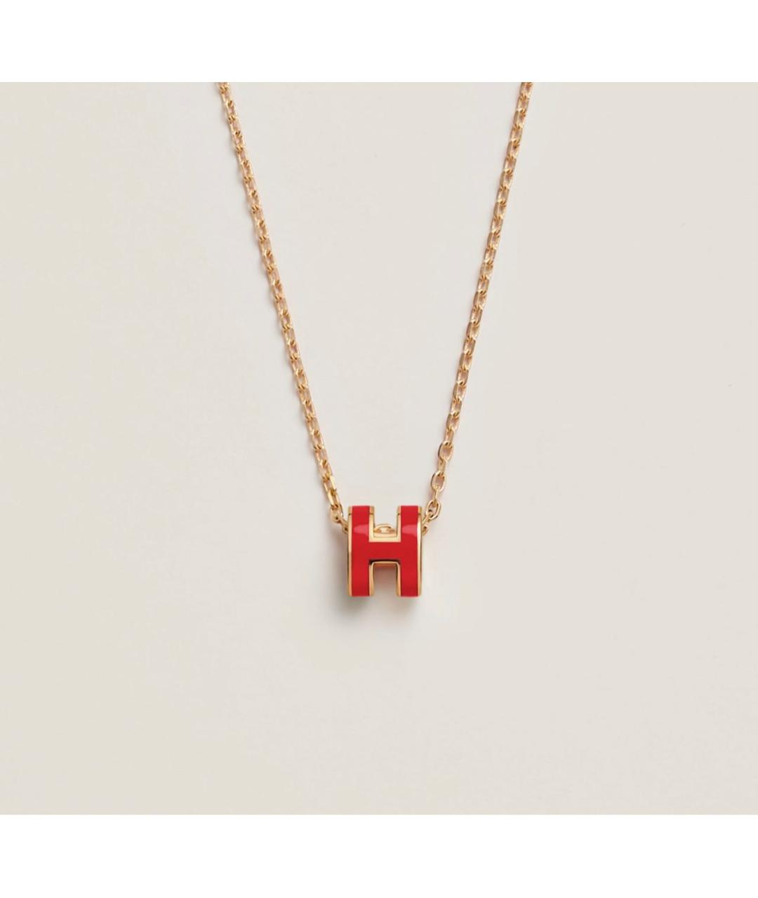 HERMES Красная металлическая подвеска, фото 5