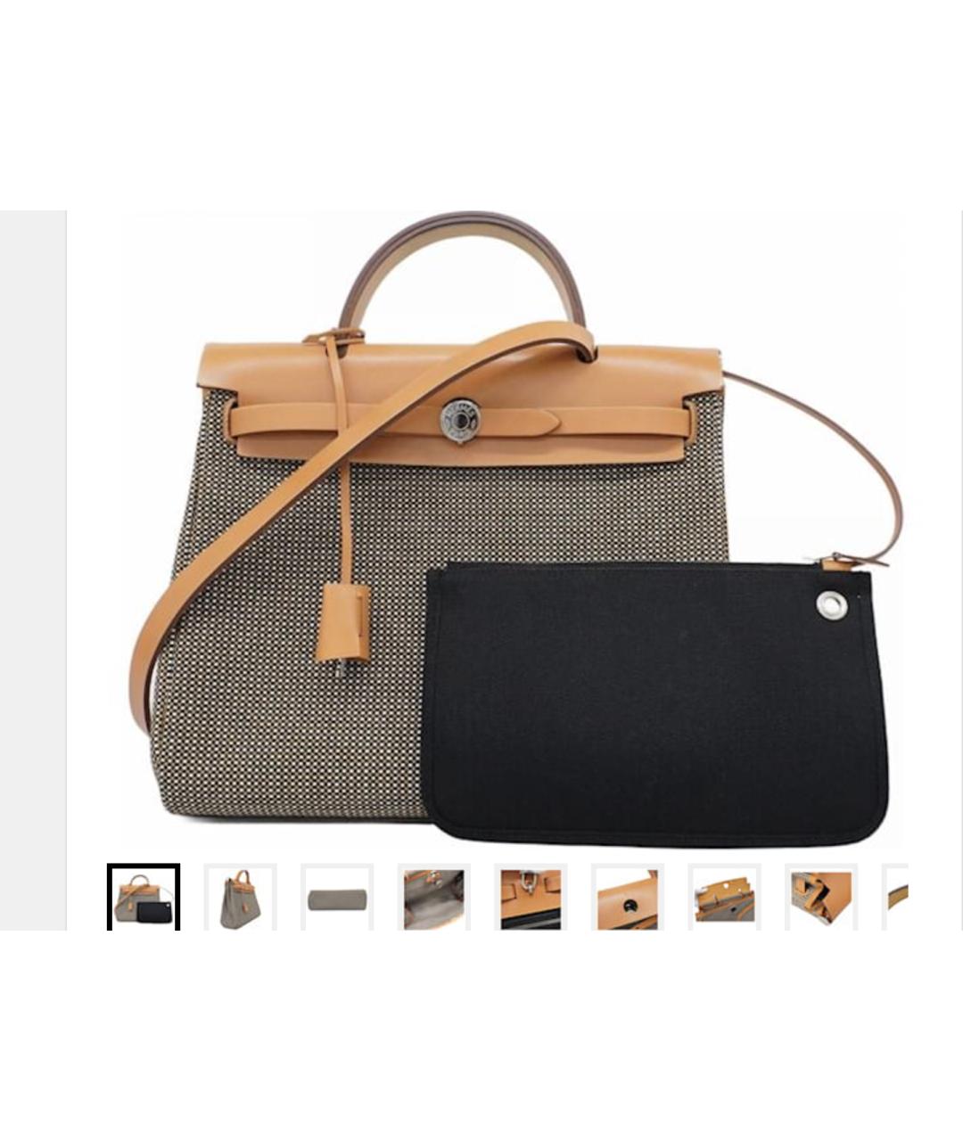 HERMES Тканевая сумка с короткими ручками, фото 7