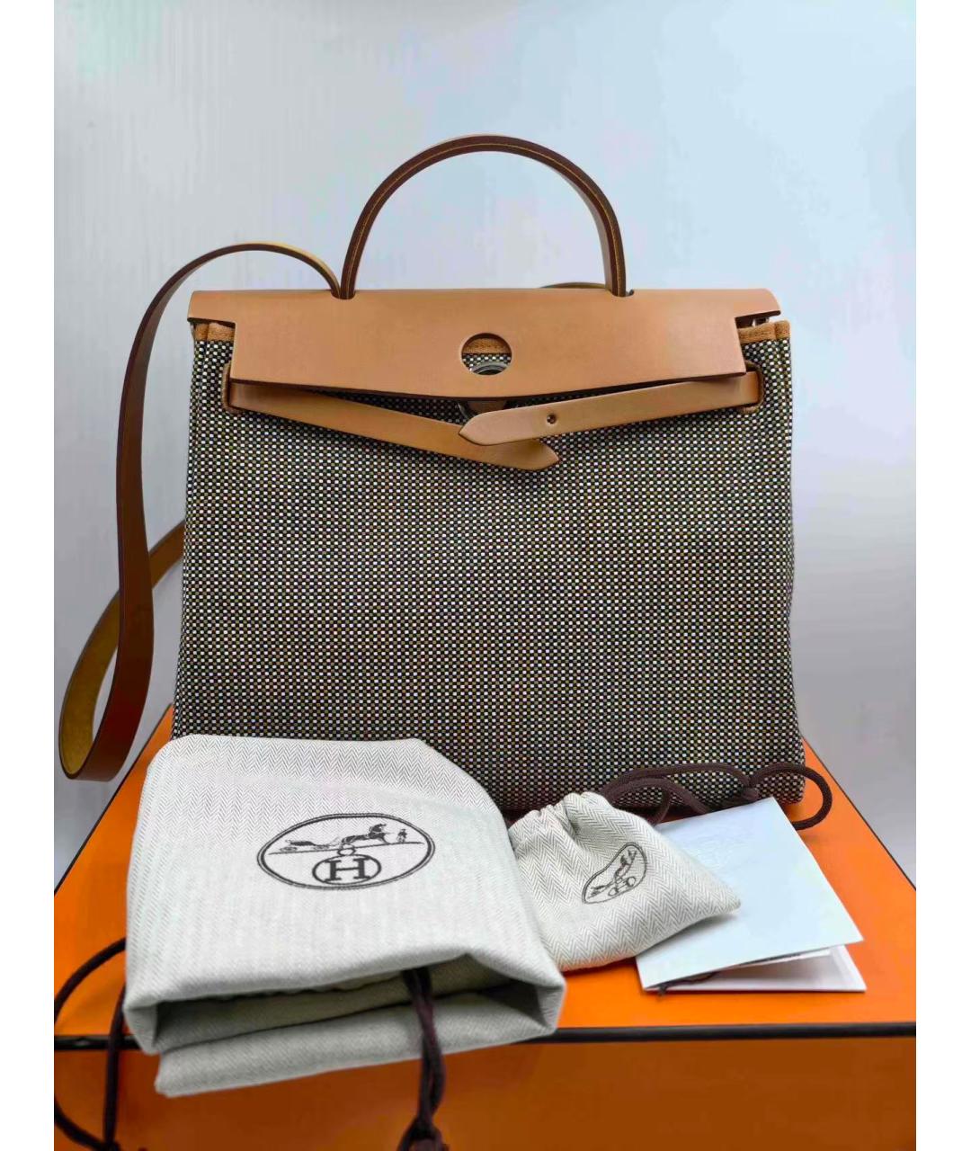 HERMES Тканевая сумка с короткими ручками, фото 3