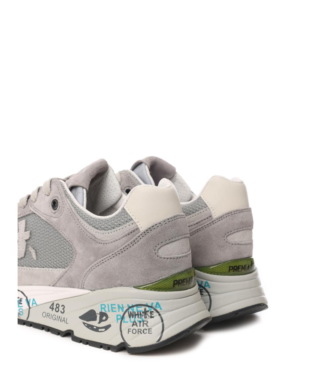PREMIATA Серые замшевые низкие кроссовки / кеды, фото 6