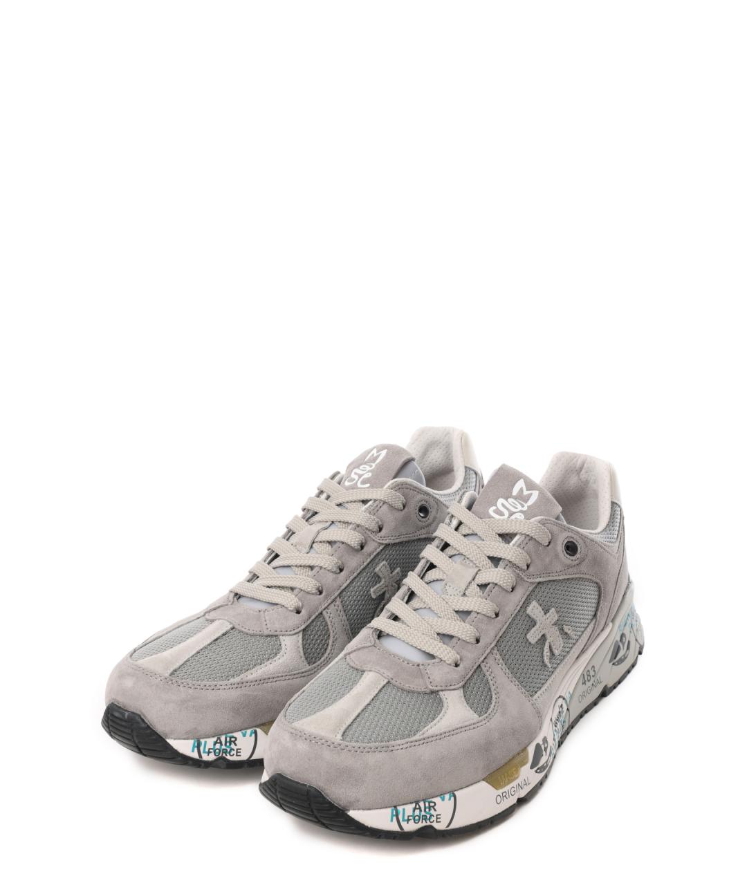 PREMIATA Серые замшевые низкие кроссовки / кеды, фото 2