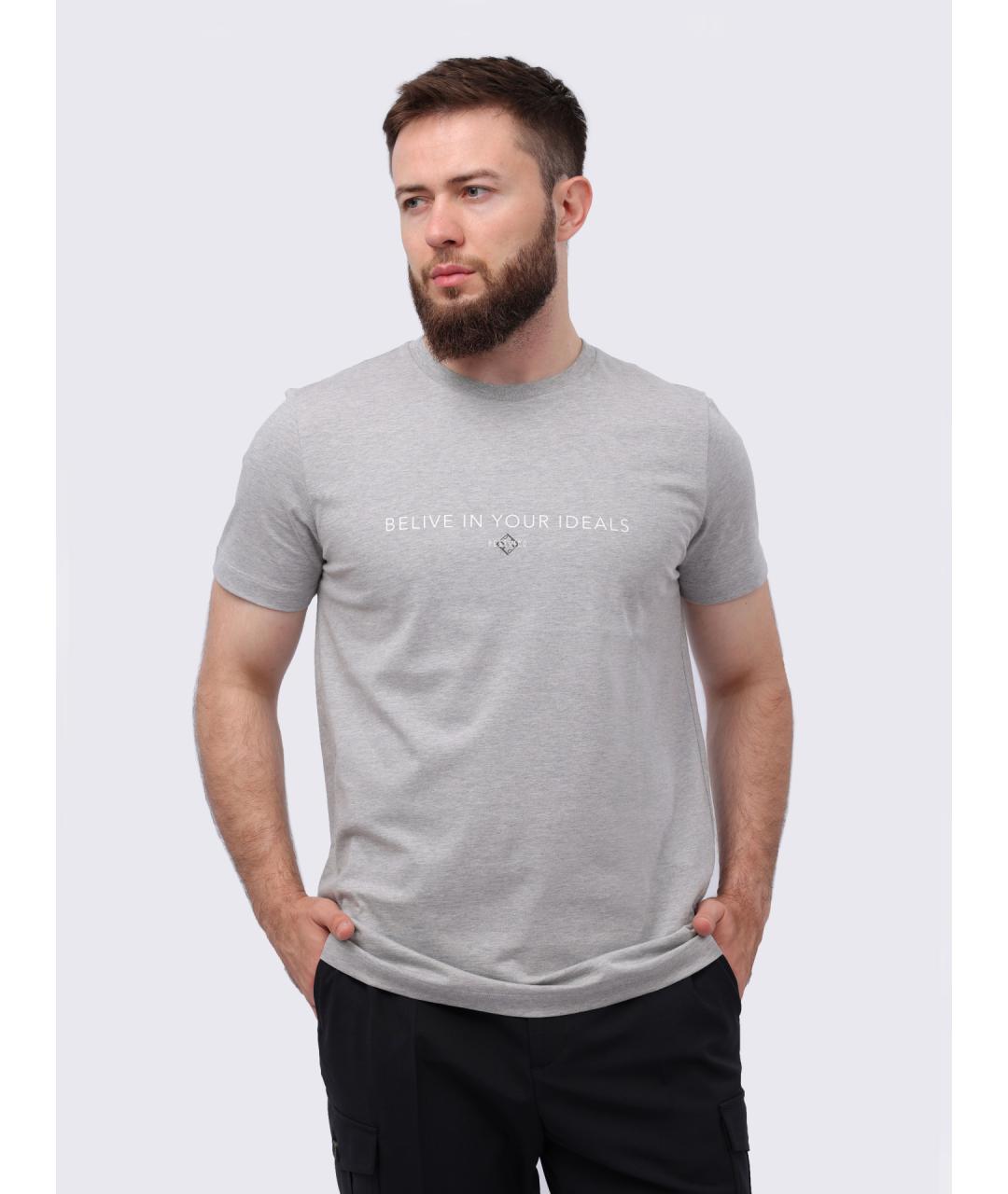 PESERICO Серая хлопковая футболка, фото 7