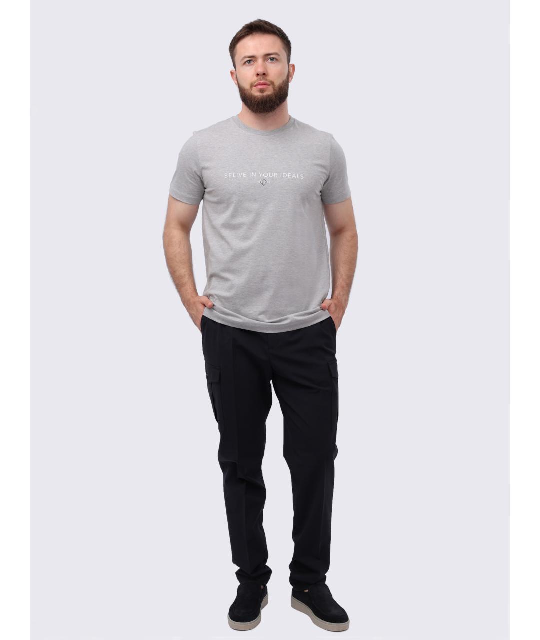 PESERICO Серая хлопковая футболка, фото 2