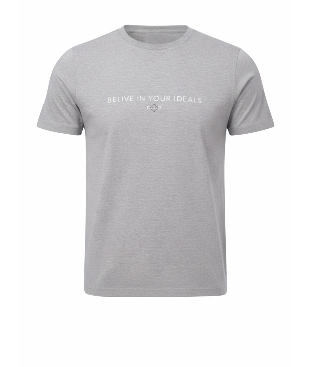 PESERICO Серая хлопковая футболка, фото 1